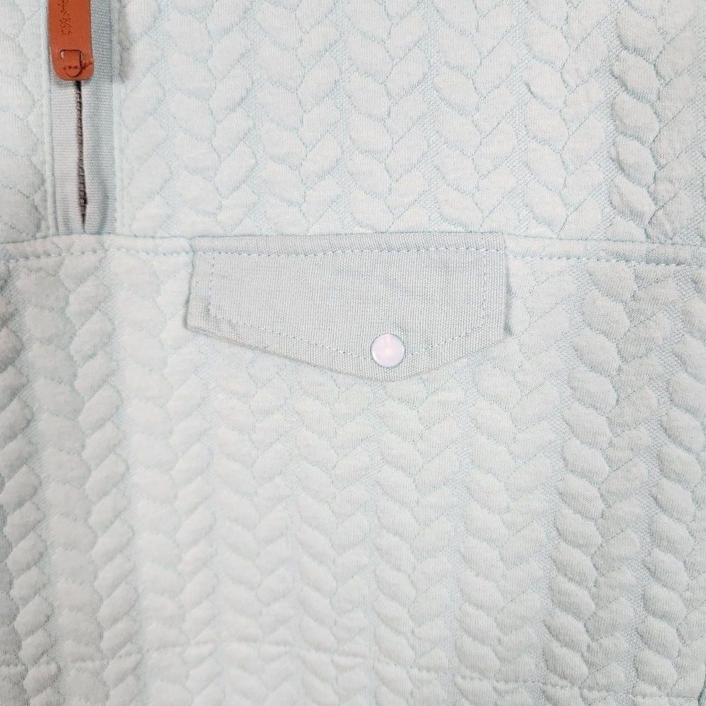Aqua Blue Textured Turtleneck Sweater - Picture 6 of 10